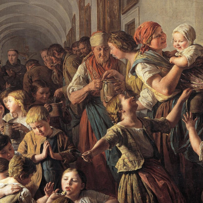 La Zuppa Del Convento Ferdinand Georg Waldmüller fgw38 quadro stampato su tela