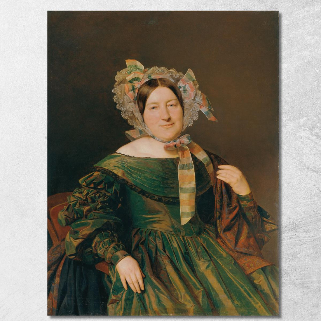 Donna In Abito Verde Cangiante Salmone Ferdinand Georg Waldmüller fgw56 quadro stampato su tela Donna In Abito Verde Cangiante Salmone Ferdinand Georg Waldmüller fgw56 quadro stampato su tela