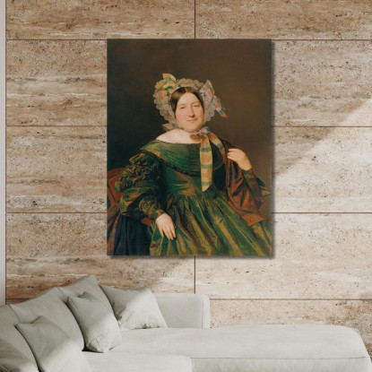 Donna In Abito Verde Cangiante Salmone Ferdinand Georg Waldmüller fgw56 quadro stampato su tela
