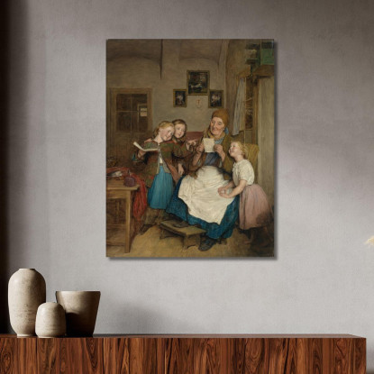 Nonna Con I Nipoti Ferdinand Georg Waldmüller fgw63 quadro stampato su tela