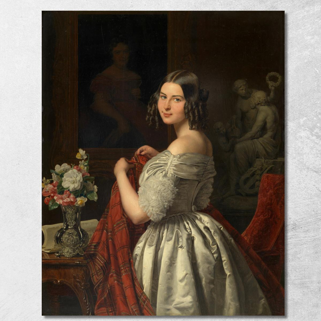 Giovane Dama Alla Toeletta Ferdinand Georg Waldmüller fgw72 quadro stampato su tela Giovane Dama Alla Toeletta Ferdinand Georg Waldmüller fgw72 quadro stampato su tela