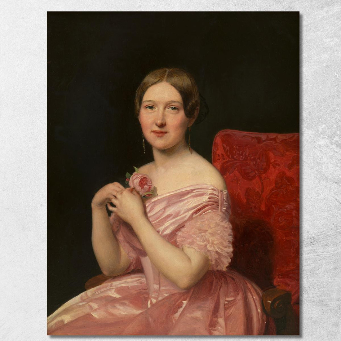 Giovane Dama In Abito Di Raso Rosa Ferdinand Georg Waldmüller fgw73 quadro stampato su tela Giovane Dama In Abito Di Raso Rosa Ferdinand Georg Waldmüller fgw73 quadro stampato su tela