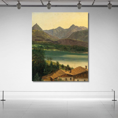Lago Wolfgangsee Con Il Massiccio Del Dachstein Ferdinand Georg Waldmüller fgw78 quadro stampato su tela