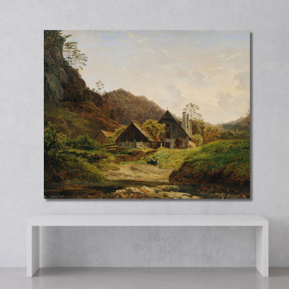 Paesaggio Con Fucina Ferdinand Georg Waldmüller fgw79 quadro stampato su tela