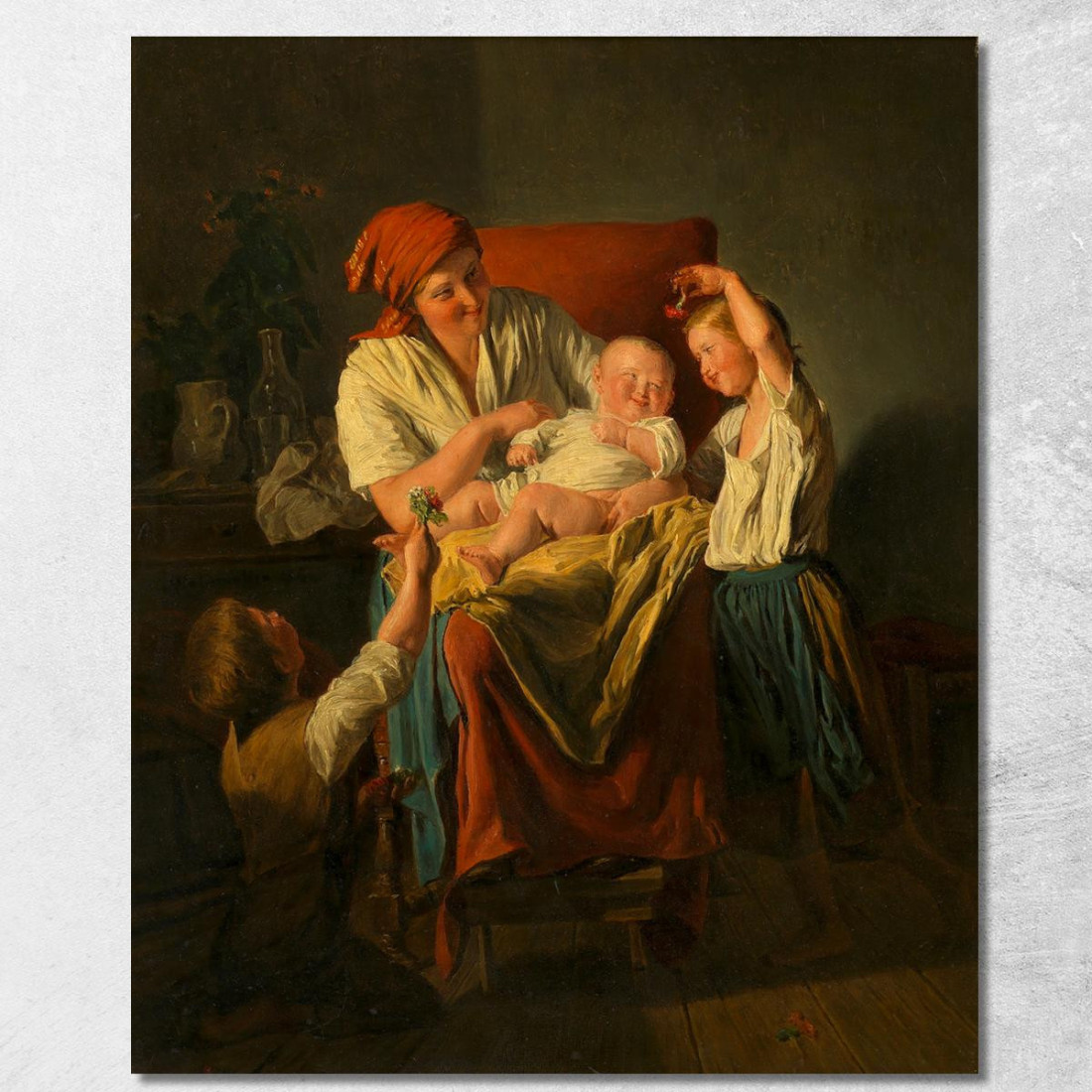 Felicità Materna Ferdinand Georg Waldmüller fgw82 quadro stampato su tela Felicità Materna Ferdinand Georg Waldmüller fgw82 quadro stampato su tela
