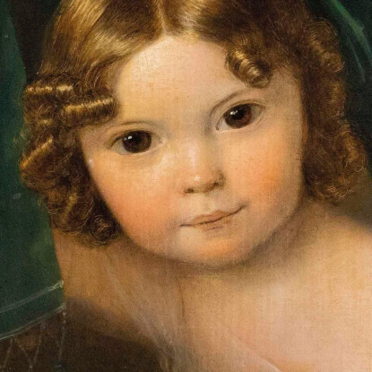 Ragazza Sotto Una Tenda Verde Ferdinand Georg Waldmüller fgw83 quadro stampato su tela