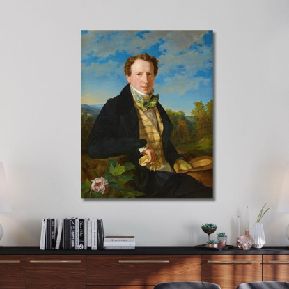 Autoritratto In Giovane Età Ferdinand Georg Waldmüller fgw99 quadro stampato su tela
