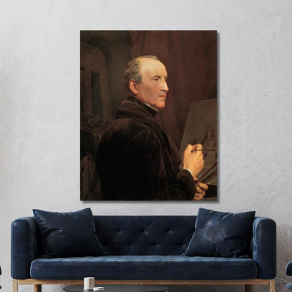 Autoritratto Davanti Al Cavalletto Ferdinand Georg Waldmüller fgw100 quadro stampato su tela
