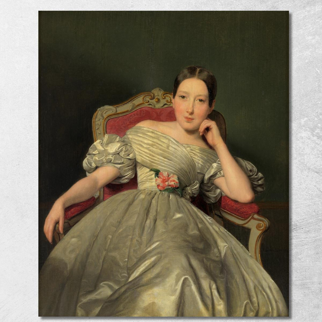 Ragazza Seduta In Abito Di Raso Bianco Ferdinand Georg Waldmüller fgw101 quadro stampato su tela Ragazza Seduta In Abito Di Raso Bianco Ferdinand Georg Waldmüller fgw101 quadro stampato su tela