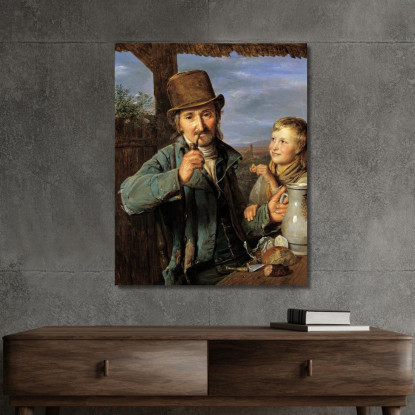 Bracciante Con Suo Figlio Ferdinand Georg Waldmüller fgw106 quadro stampato su tela