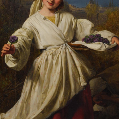 La Venditrice Di Fiori Ferdinand Georg Waldmüller fgw113 quadro stampato su tela