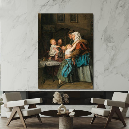 La Visita Dei Nonni Ferdinand Georg Waldmüller fgw114 quadro stampato su tela