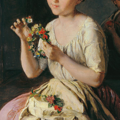 La Tessitrice Di Ghirlande Ferdinand Georg Waldmüller fgw117 quadro stampato su tela