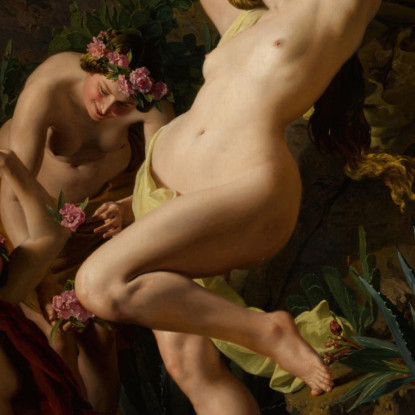 Tre Grazie Incoronate Di Rose Ferdinand Georg Waldmüller fgw118 quadro stampato su tela