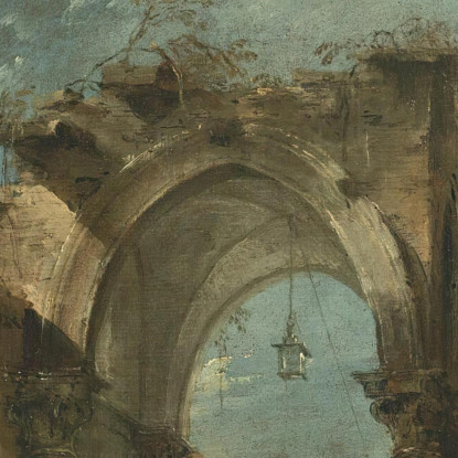 Un Capriccio Di Edifici Con Figure Presso Un Arco In Rovina Francesco Guardi fgr2 quadro stampato su tela