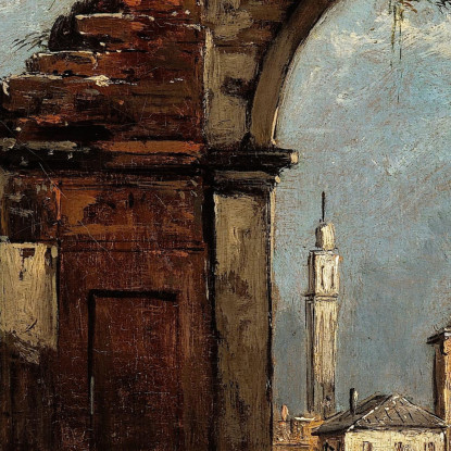 Capriccio Con Arco Trionfale In Rovina E Paesaggio Della Laguna Francesco Guardi fgr10 quadro stampato su tela