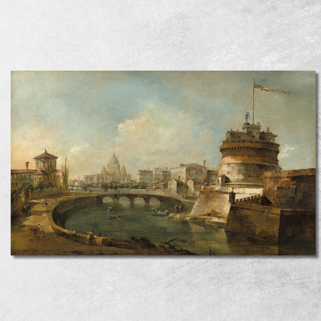 Veduta Fantastica Di Castel Sant’Angelo Roma Francesco Guardi fgr11 quadro stampato su tela Veduta Fantastica Di Castel Sant’Angelo Roma Francesco Guardi fgr11 quadro stampato su tela