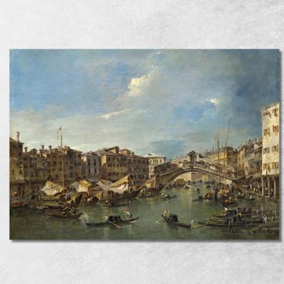 Canal Grande Con Il Ponte Di Rialto Venezia Francesco Guardi fgr15 quadro stampato su tela