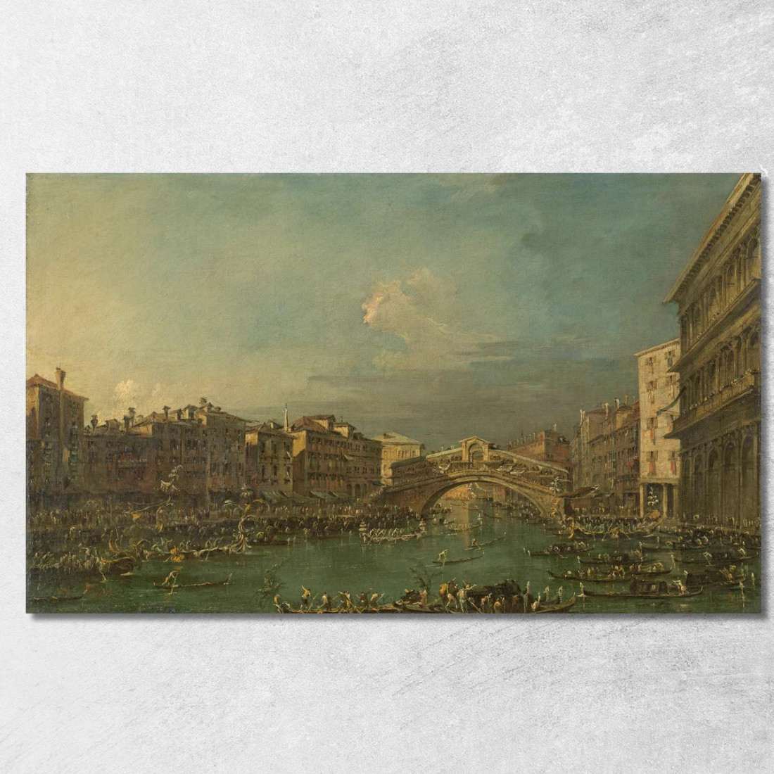 Regata Sul Canal Grande Nei Pressi Del Ponte Di Rialto Venezia Francesco Guardi fgr18 quadro stampato su tela Regata Sul Canal Grande Nei Pressi Del Ponte Di Rialto Venezia Francesco Guardi fgr18 quadro stampato su tela