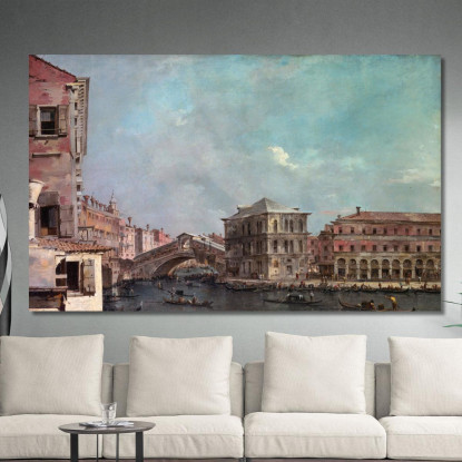 Il Canal Grande Sopra Il Rialto Francesco Guardi fgr27 quadro stampato su tela