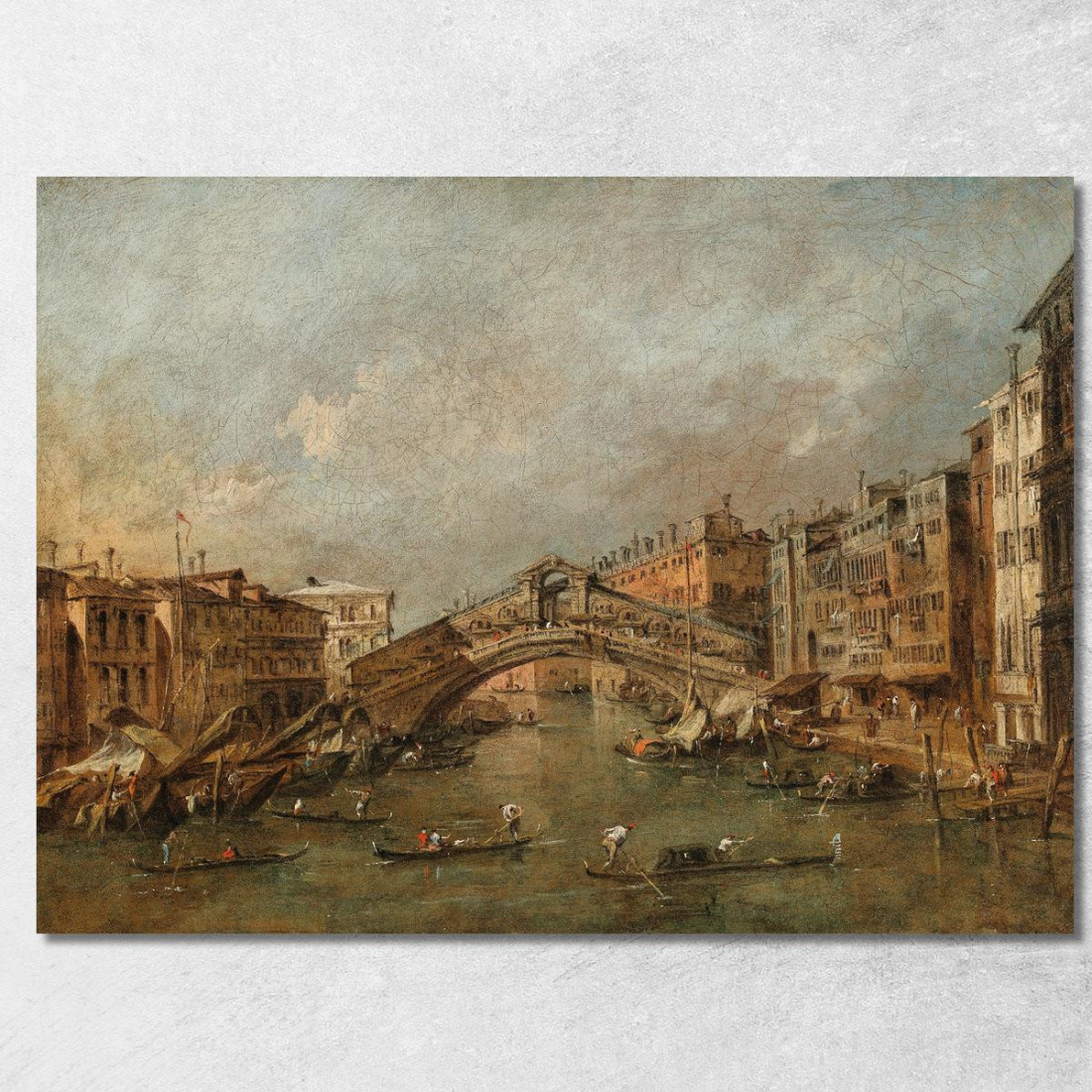Il Ponte Di Rialto E La Riva Del Vin Venezia Francesco Guardi fgr34 quadro stampato su tela Il Ponte Di Rialto E La Riva Del Vin Venezia Francesco Guardi fgr34 quadro stampato su tela