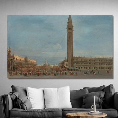 Venezia La Piazzetta San Marco Con La Festa Del Giovedì Grasso Francesco Guardi fgr45 quadro stampato su tela