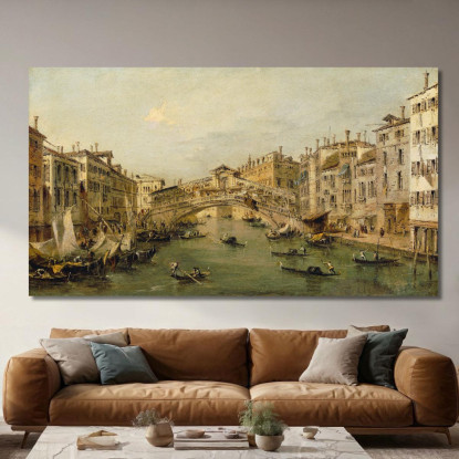 Venezia Il Ponte Di Rialto Francesco Guardi fgr46 quadro stampato su tela