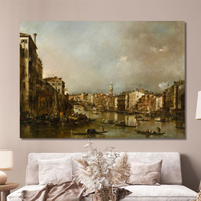 Veduta Del Canal Grande Verso Il Rialto Francesco Guardi fgr52 quadro stampato su tela