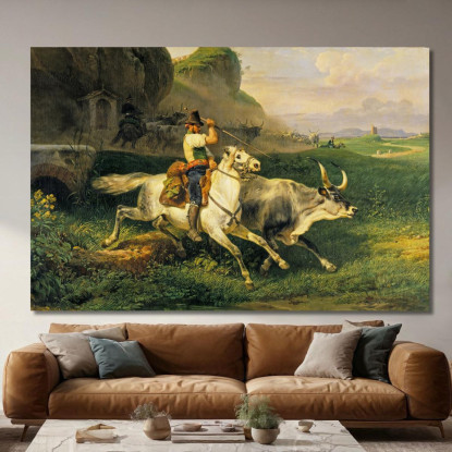 Un Pastore Romano Che Guida Il Bestiame Horace Vernet hvr2 quadro stampato su tela
