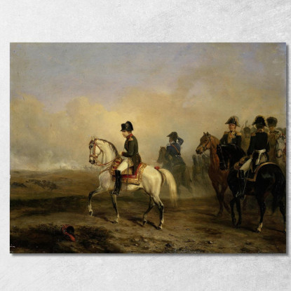 L’Imperatore Napoleone I E Il Suo Stato Maggiore A Cavallo Horace Vernet hvr21 quadro stampato su tela