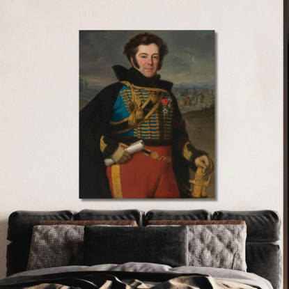 Ritratto Del Colonnello Auguste-Frédéric-Bon-Amour Marchese De Talhouët Horace Vernet hvr28 quadro stampato su tela