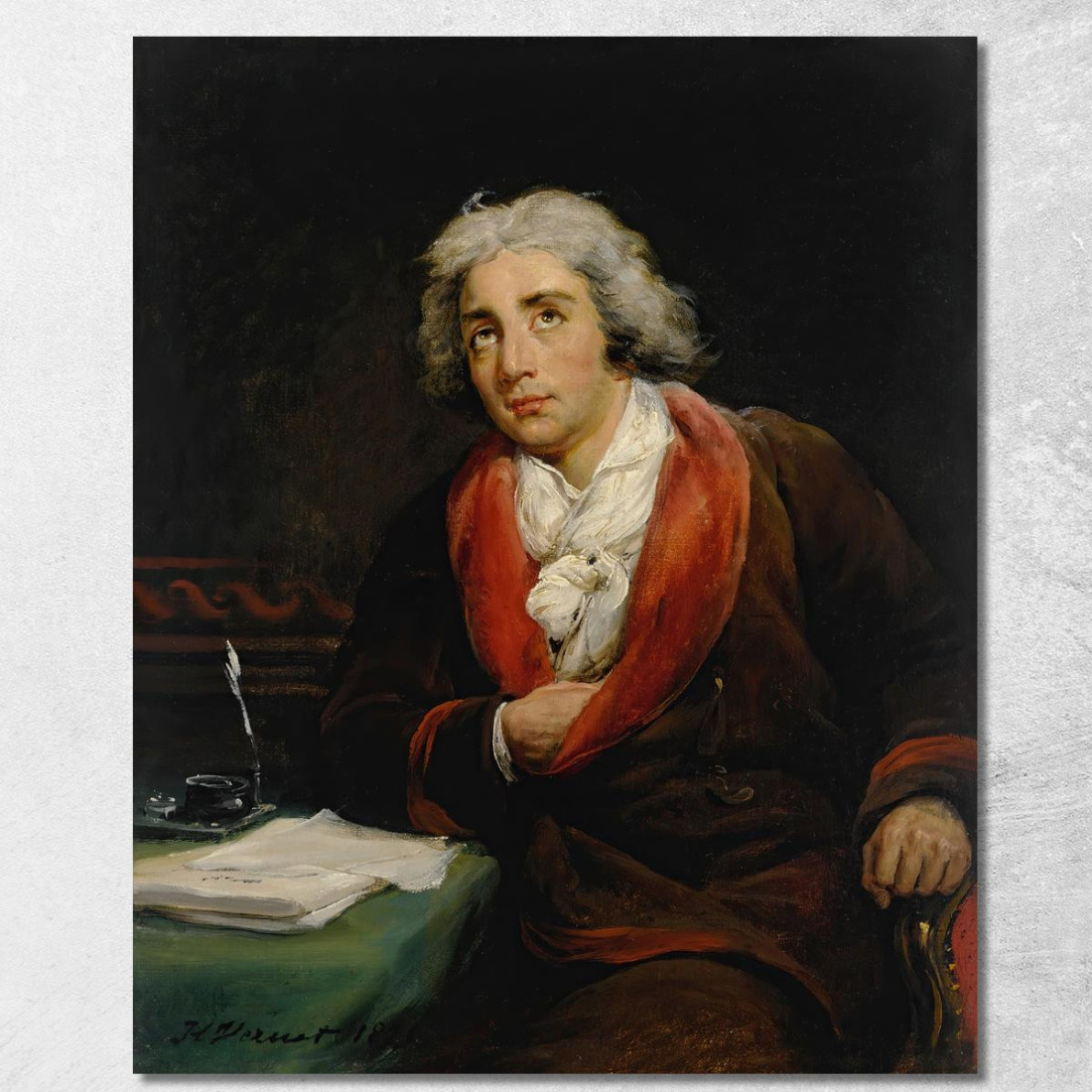 Ritratto Del Poeta André Chénier (1762-1794) Horace Vernet hvr29 quadro stampato su tela Ritratto Del Poeta André Chénier (1762-1794) Horace Vernet hvr29 quadro stampato su tela