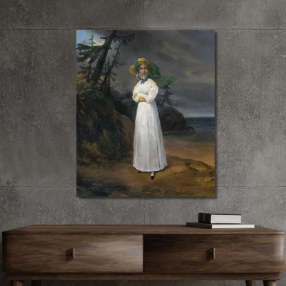 Ritratto Della Vedova Contessa Jean-Henri-Louis Greffulhe Horace Vernet hvr30 quadro stampato su tela