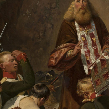 Sacerdote Che Benedice I Soldati Horace Vernet hvr31 quadro stampato su tela