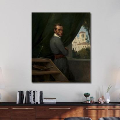 Autoritratto A Roma Horace Vernet hvr32 quadro stampato su tela