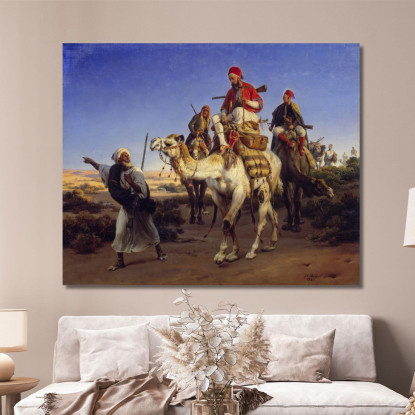 L'Artista E I Suoi Compagni In Viaggio Nel Deserto Horace Vernet hvr35 quadro stampato su tela