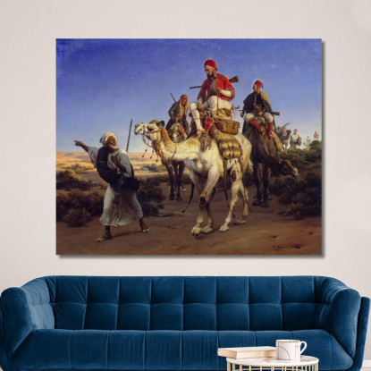 L'Artista E I Suoi Compagni In Viaggio Nel Deserto Horace Vernet hvr35 quadro stampato su tela