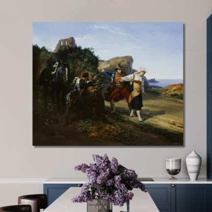 Il Brigante Tradito Horace Vernet hvr37 quadro stampato su tela