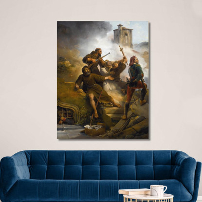 L'Assedio Di Saragozza Horace Vernet hvr43 quadro stampato su tela