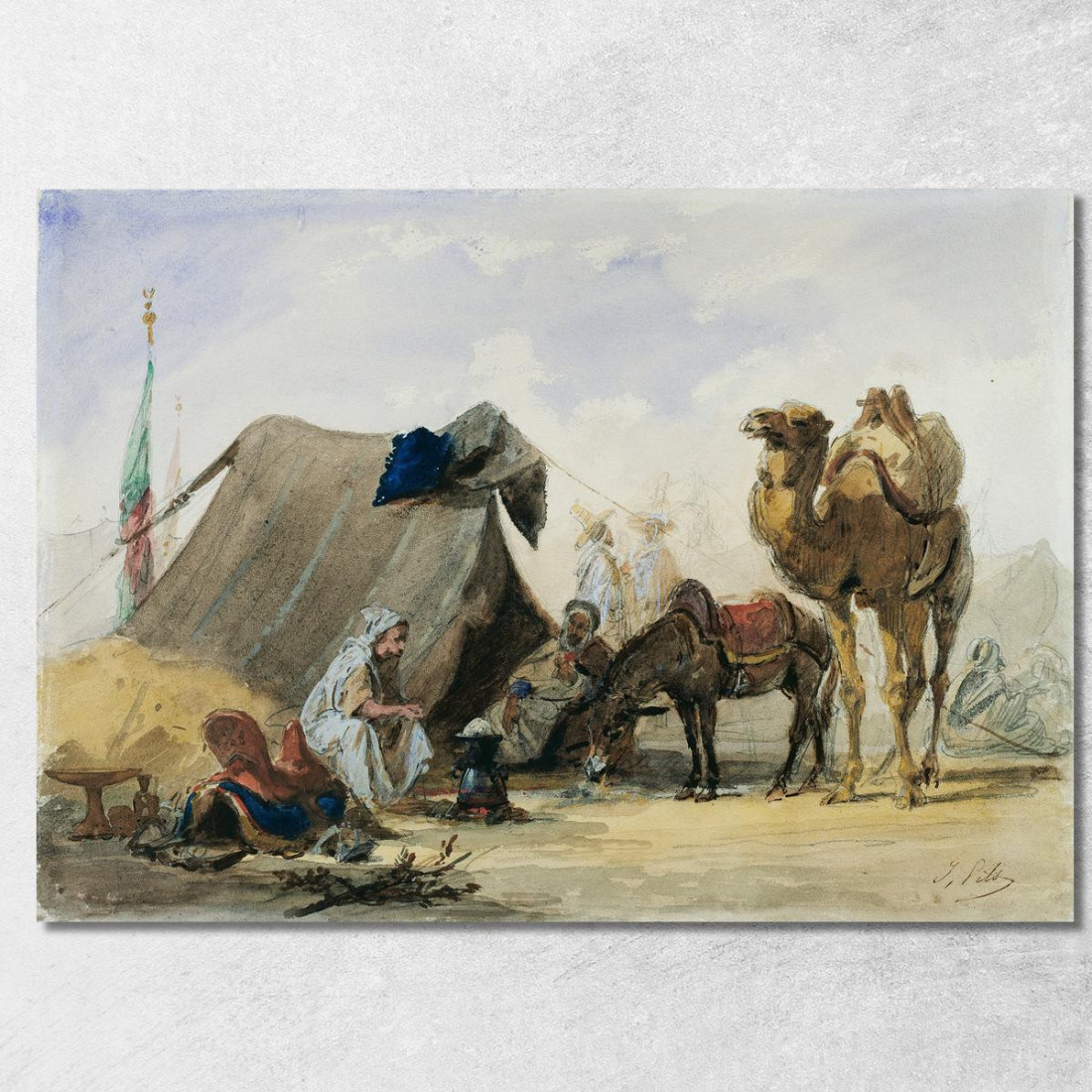 Un Accampamento Arabo Isidore Pils ipl1 quadro stampato su tela Un Accampamento Arabo Isidore Pils ipl1 quadro stampato su tela