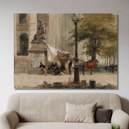 Accampamento Di Artiglieria A Place De La Bourse 4 Giugno 1871 Isidore Pils ipl5 quadro stampato su tela
