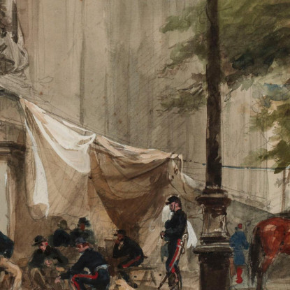 Accampamento Di Artiglieria A Place De La Bourse 4 Giugno 1871 Isidore Pils ipl5 quadro stampato su tela