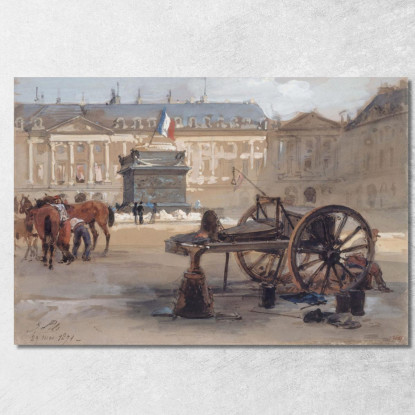 Place Vendôme Dopo La Demolizione Della Colonna Isidore Pils ipl11 quadro stampato su tela