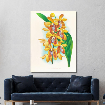 Illustrazioni Botaniche Houlletia Brocklehurstiana Jean Jules Linden jjl88 quadro stampato su tela