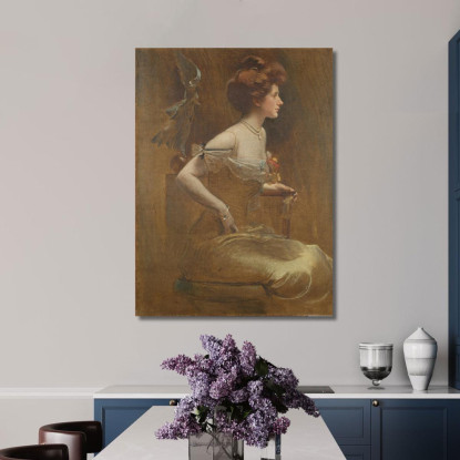 Signora Thomas Hastings John White Alexander jwa12 quadro stampato su tela