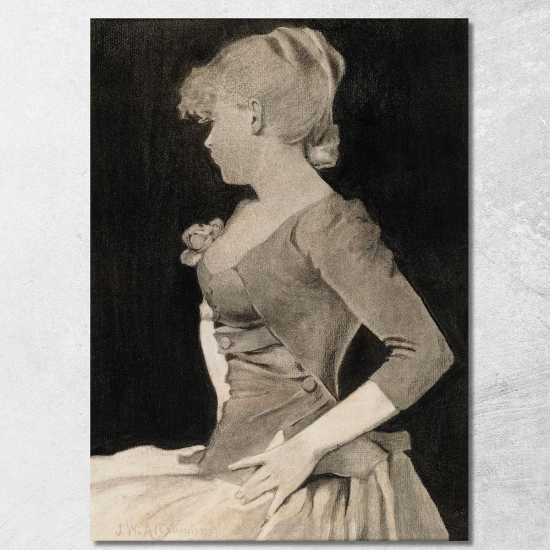 Silhouette Di Una Giovane Ragazza John White Alexander jwa21 quadro stampato su tela Silhouette Di Una Giovane Ragazza John White Alexander jwa21 quadro stampato su tela