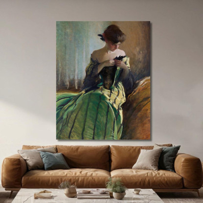 Studio In Nero E Verde John White Alexander jwa22 quadro stampato su tela
