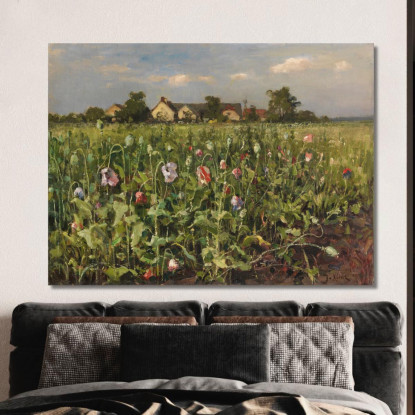 Bluhender Mohn Julius Sergius Klever jsk7 quadro stampato su tela