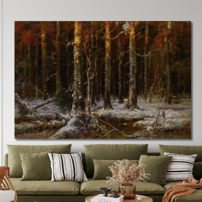 Foresta In Inverno Julius Sergius Klever jsk8 quadro stampato su tela