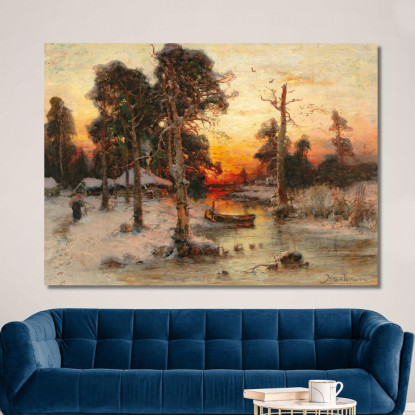 Ritorno A Casa Al Tramonto Julius Sergius Klever jsk15 quadro stampato su tela
